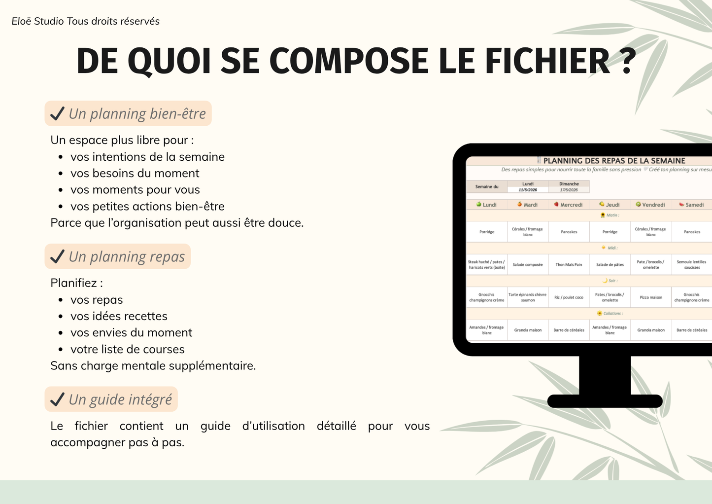 Planning Maison — Organisation Douce (Excel + Google Sheets)