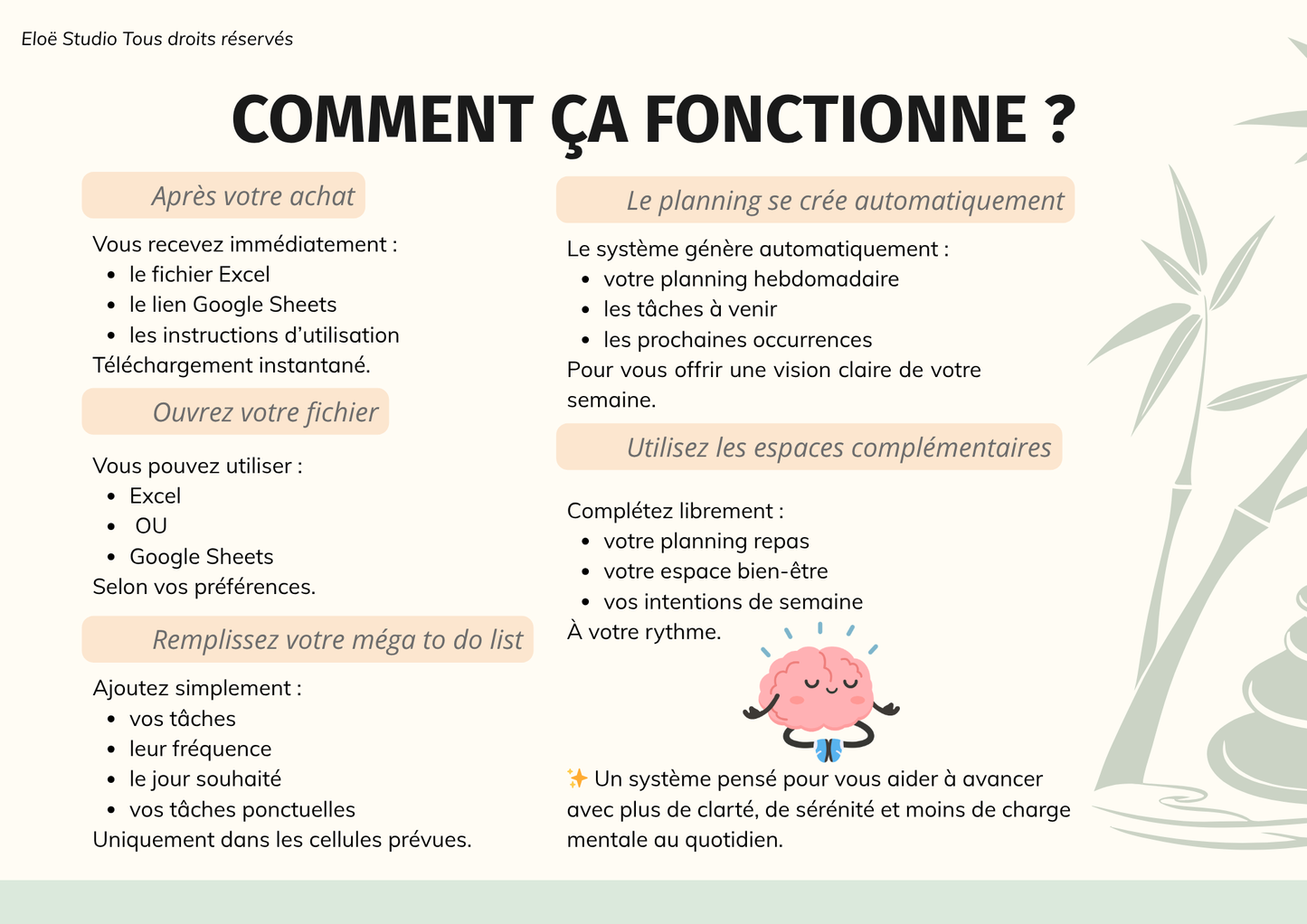 Planning Maison — Organisation Douce (Excel + Google Sheets)